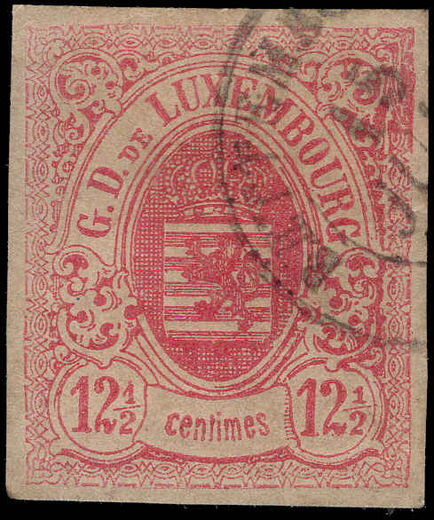 Luxembourg 1859-63 12½c rose fine used.