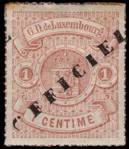 Luxembourg 1878-80 1c official rouletted in colour mounted mint.