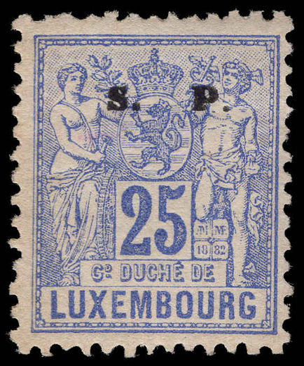Luxembourg 1882-84 25c official perf 11½x12 mounted mint.