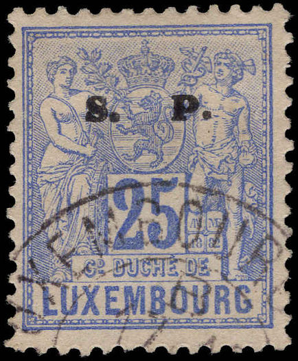 Luxembourg 1882-84 25c official perf 12½ fine used.