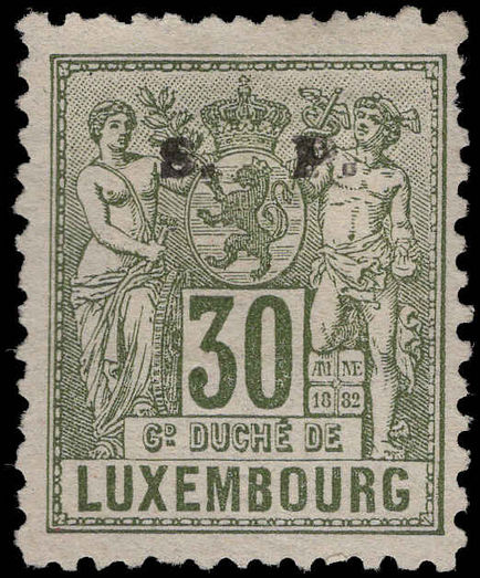 Luxembourg 1882-84 30c official perf 11½x12 unused no gum.