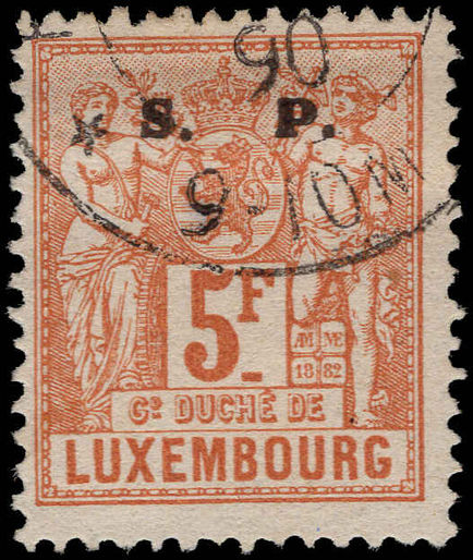 Luxembourg 1882-84 5f official perf 13½ fine used.