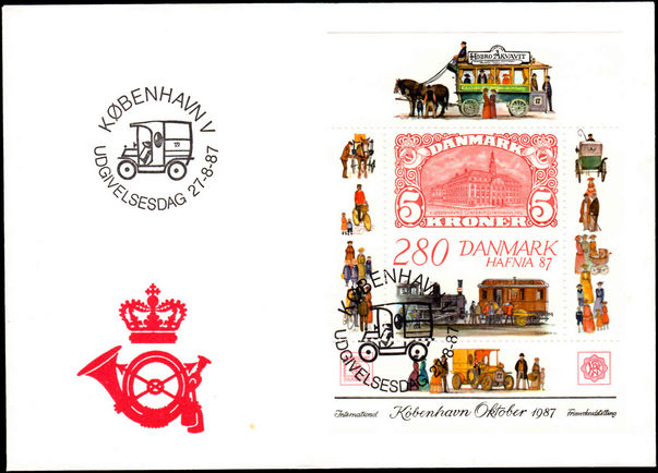 Denmark 1987 Hafnia souvenir sheet On first day cover