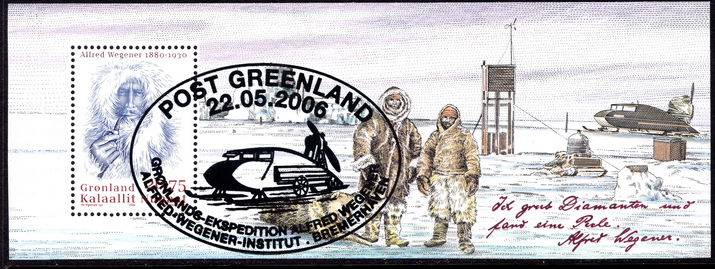 Greenland 2006 Alfred Wegener souvenir sheet fine used.