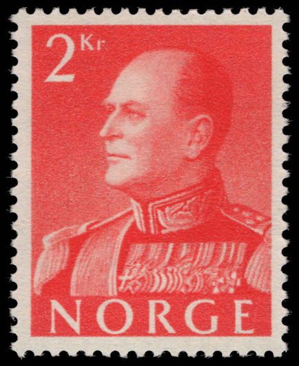 Norway 1959 2kr red ordinary paper unmounted mint.