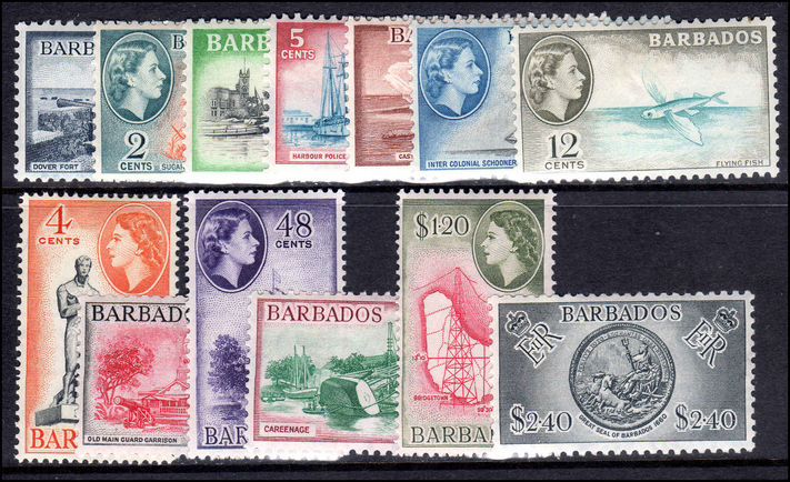 Barbados 1953-61 set fine unmounted mint.