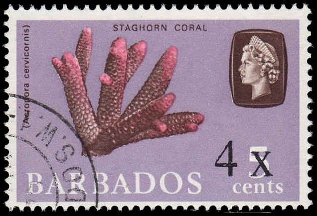 Barbados 1971 4c on 5c fine used.