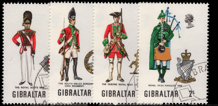 Gibraltar 1970 Military Uniforms (2nd series) fine used.