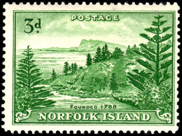 Norfolk Island 1947-59 3d white paper lightly mounted mint.