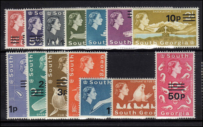 South Georgia 1971-76 Decimal currency set unmounted mint.