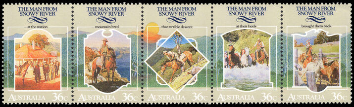 Australia 1987 Folklore. Scenes and Verses from Poem The Man from Snowy River unmounted mint.
