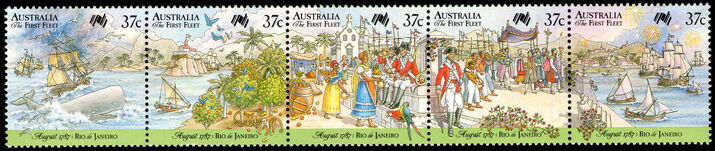 Australia 1987 Bicentenary of Australian Settlement (8th issue). First Fleet at Rio de Janeiro unmounted mint.