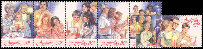 Australia 1987 Christmas. Designs showing carol singing by candlelight unmounted mint.