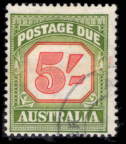 Australia 1953-59 5s carmine and deep green postage due fine used.