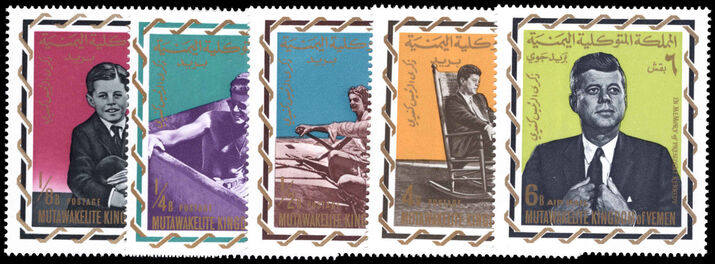 Yemen Kingdom 1965 President Kennedy unmounted mint.