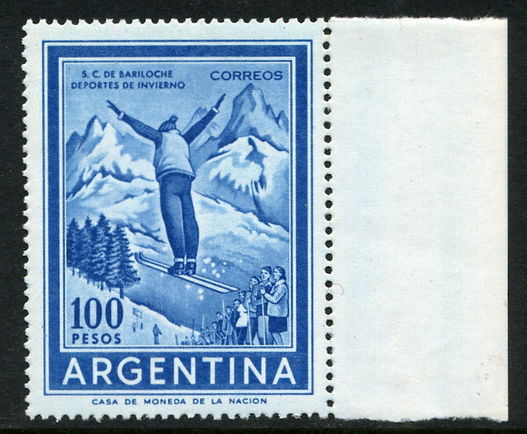 Argentina 1969 100p Ski Jumping Wmk458 unmounted mint.