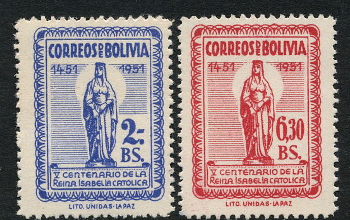 Bolivia 1952 Isabella The Catholic Regular Set unmounted mint.