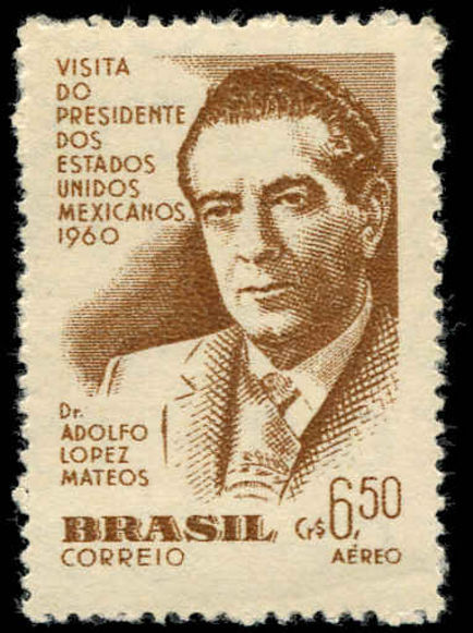 Brazil 1960 Pres Lopez of Mexico lightly mounted mint.