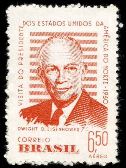 Brazil 1960 Pres Eisenhower of USA lightly mounted mint.