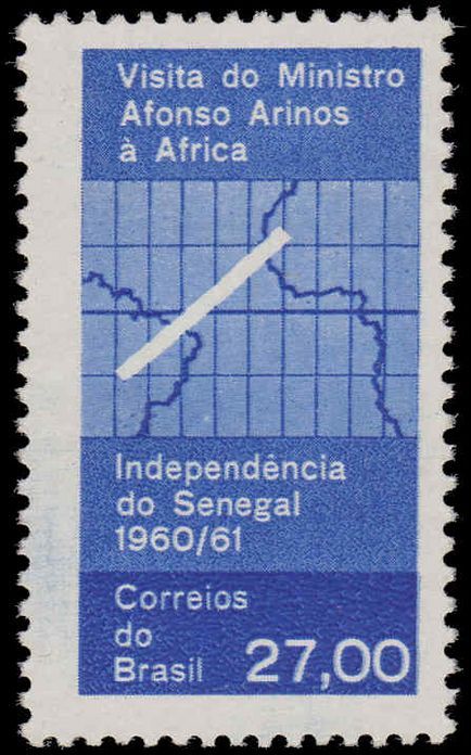 Brazil 1961 Visit to Senegal lightly mounted mint.