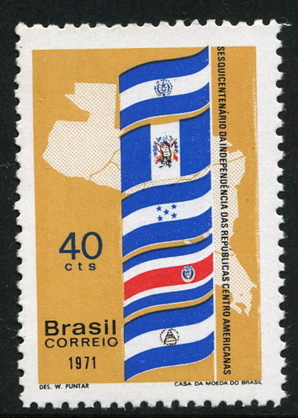 Brazil 1971 Central American Independence Flags unmounted mint.