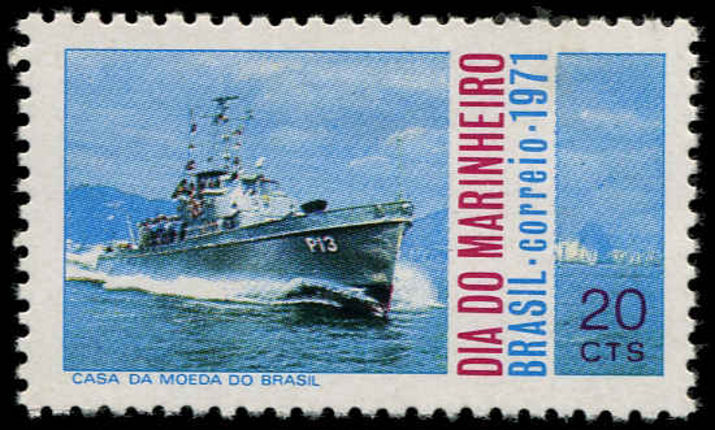 Brazil 1971 Navy Day Gunboat Parati unmounted mint.