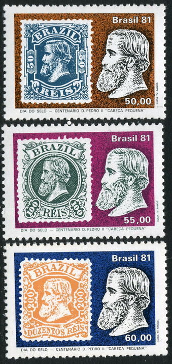 Brazil 1981 Pedro Stamps on Stamps unmounted mint.