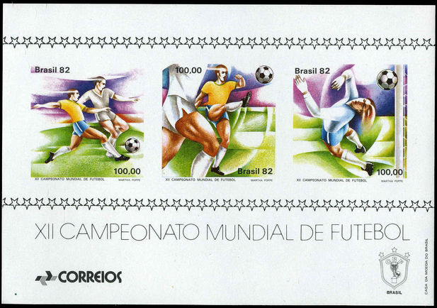 Brazil 1982 Football souvenir sheet unmounted mint.