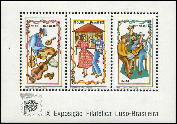 Brazil 1982 Music Lubrapex souvenir sheet unmounted mint.