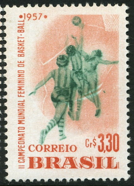 Brazil 1957 Basketball lightly mounted mint.