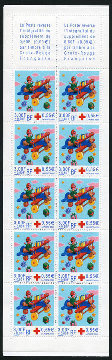 France 2000 Red Cross Booklet Unfolded  Fine unmounted mint.