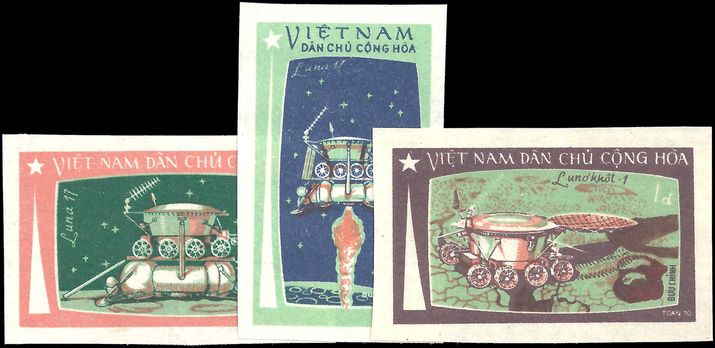 North Vietnam 1971 Luna 17 Space Flight imperf unmounted mint no gum as issued.