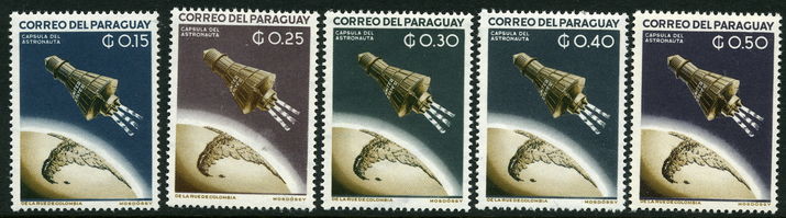 Paraguay 1962 Mercury Space part set unmounted mint.