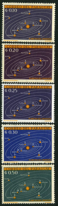 Paraguay 1962 Solar System Space part set unmounted mint.