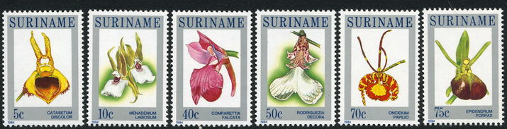 Suriname 1984 Orchids set unmounted mint.