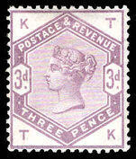 1883-84 3d pale lilac fine mint lightly hinged.