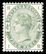1883-84 4d dull green superb unmounted mint example.