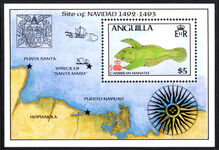 Anguilla 1996 $5 Caribbean manatee souvenir sheet unmounted mint.
