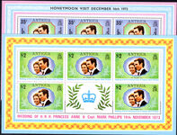 Antigua 1973 Honeymoon Visit Litho sheetlets unmounted mint.