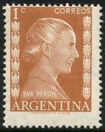 Argentina 1952 1c Eva Peron unmounted mint.