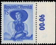 Austria 1948-52 1s blue costumes unmounted mint.