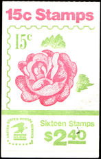 USA 1978 Roses Booklet Pane unmounted mint. (Note This Is A Single Pane In Original Cover Not A Full Booklet)
