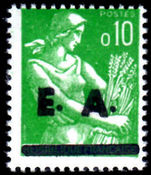 Algeria 1962 10c Harvester handstamped unmounted mint.