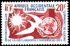 French West Africa 1958 Human Rights unmounted mint.