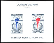 Peru 1961 Olympics souvenir sheet unmounted mint.