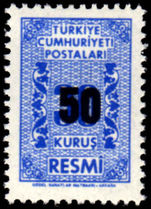 Turkey 1963 50K Official Surcharge unmounted mint.