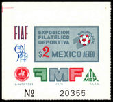 Mexico 1970 Sportmex souvenir sheet unmounted mint.