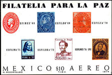 Mexico 1974 Stamps On Stamps souvenir sheet unmounted mint.