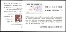 Mexico 1979 University Games souvenir sheets unmounted mint.