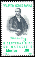 Mexico 1981 Birth Bicentenary of Valentin Gomez Farias unmounted mint.